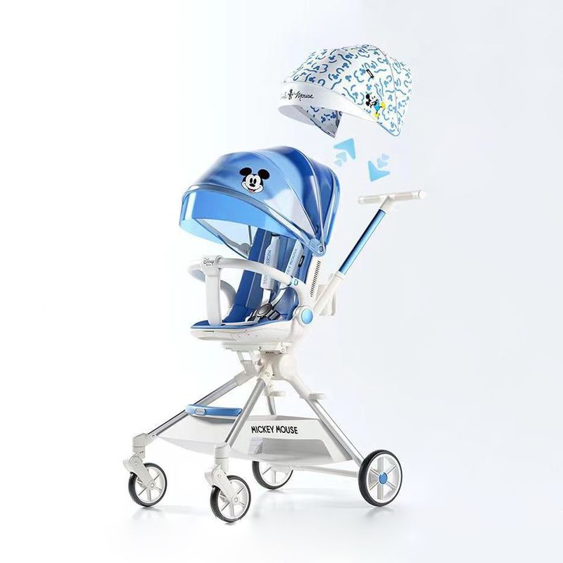 Xe đẩy 2 chiều gấp gọn Vinng Q7 chuột Mickey xanh