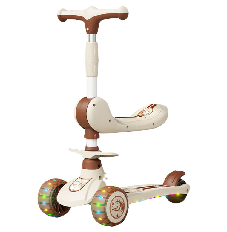 Xe scooter đa năng có ghế ngồi kem phối be 