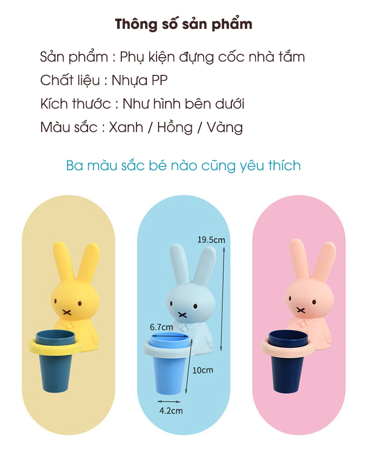 Giá để cốc đánh răng hình thỏ DDL 660/661 (kèm cốc)