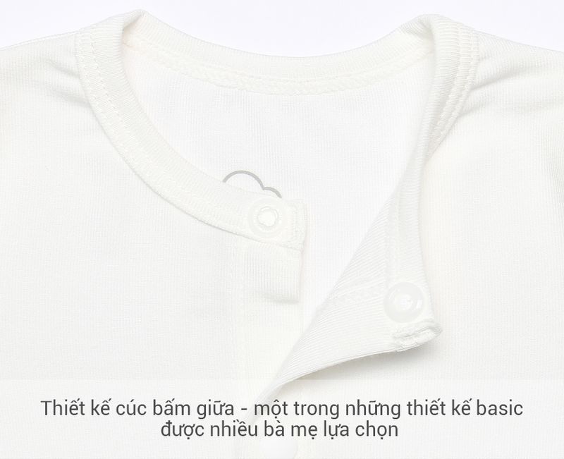 Bộ sơ sinh cài giữa dài tay Bibo's Petit LV260 trắng