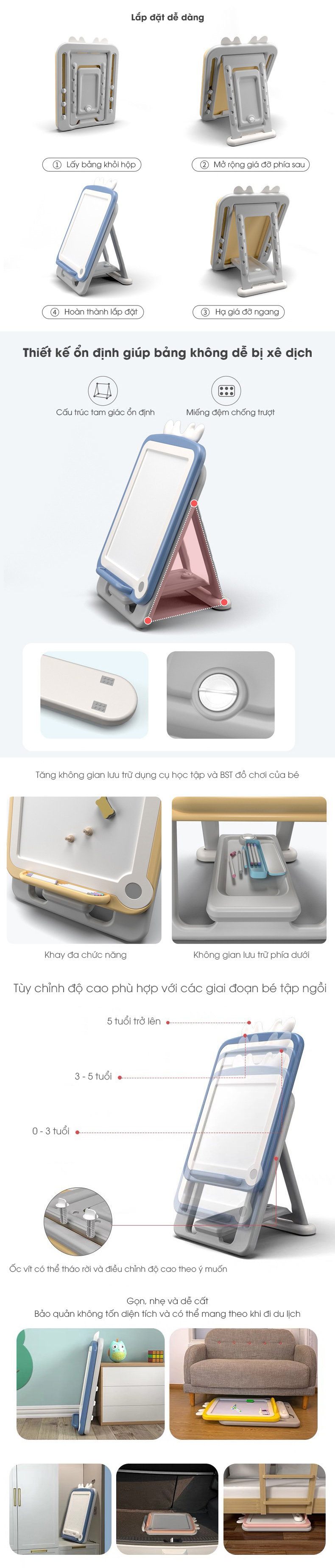 Bảng vẽ thông minh Inhebaby màu xanh HB004