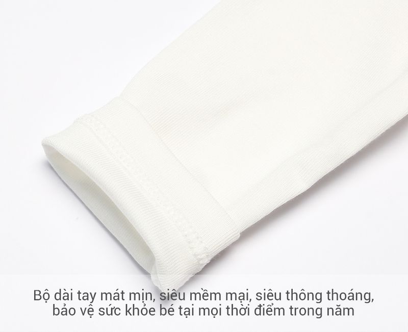 Bộ sơ sinh cài giữa dài tay Bibo's Petit LV260 trắng