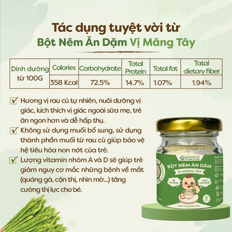 bột nêm ăn dặm anpaso vị măng tây 1