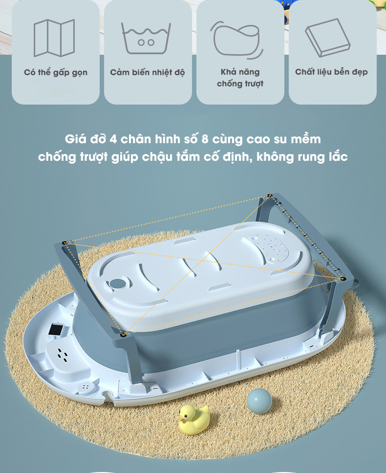 Chậu tắm cho bé cảm biến nhiệt NM2024002