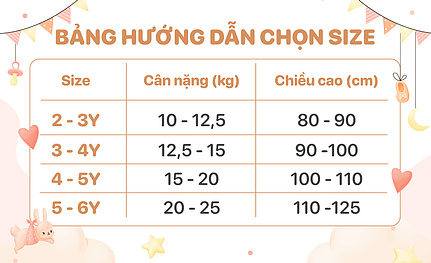 bảng chọn size