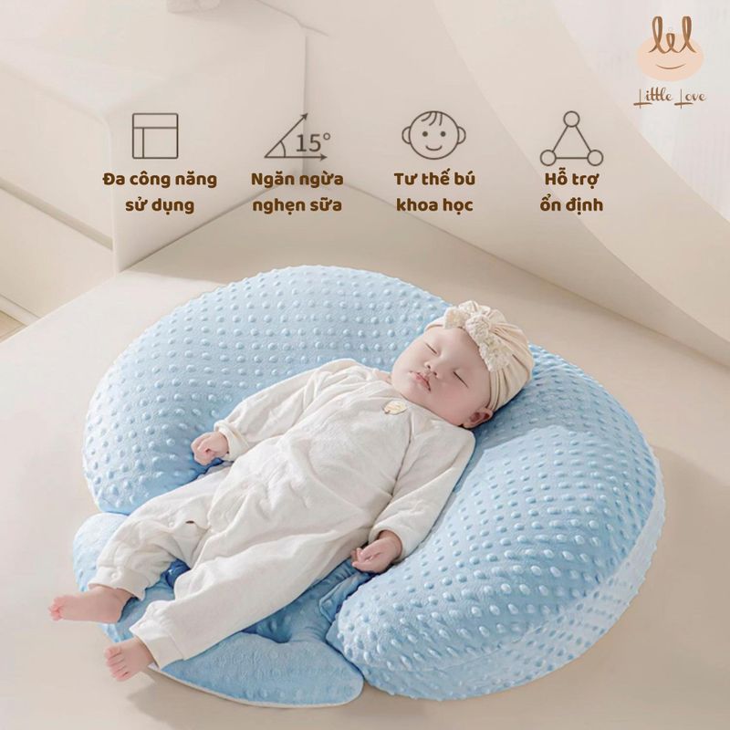 Gối chống trào ngược đa năng Little Love xanh trời 1