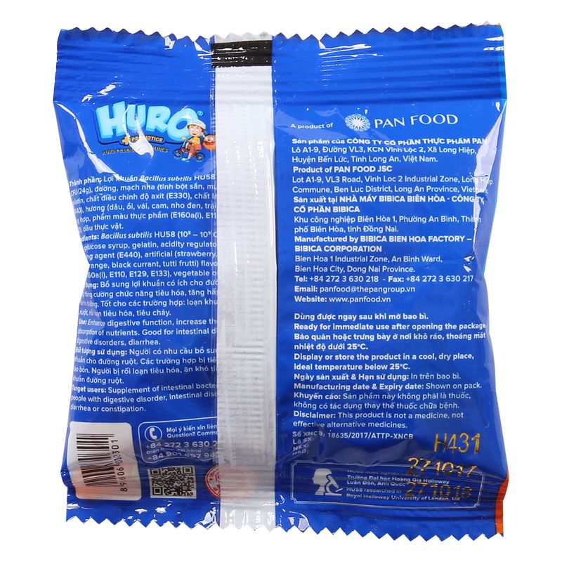 Kẹo dẻo lợi khuẩn Huro 24g