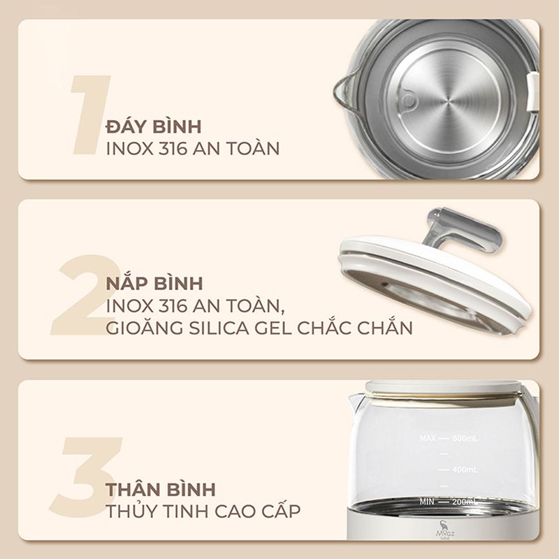 cấu tạo bình đun nước moazbebe