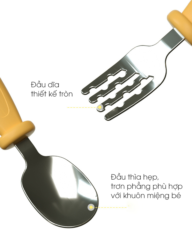 Bộ đũa thìa dĩa ăn dặm Nimo hình gà con 755/756 