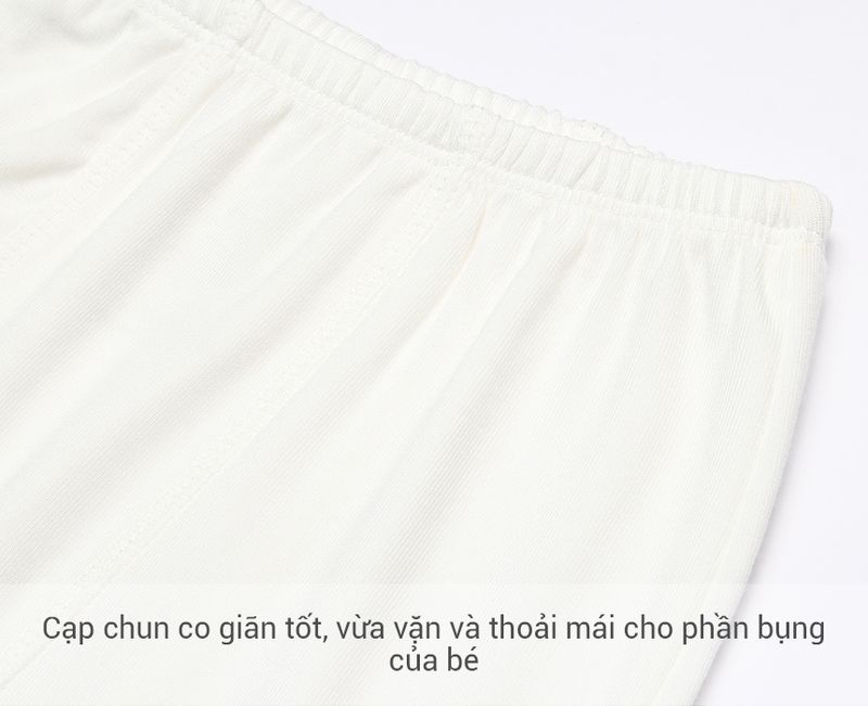 Bộ sơ sinh cài giữa dài tay Bibo's Petit LV260 trắng