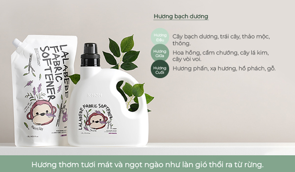 Nước xả vải thuần chay Lalabebe K-mom chai bạch dương