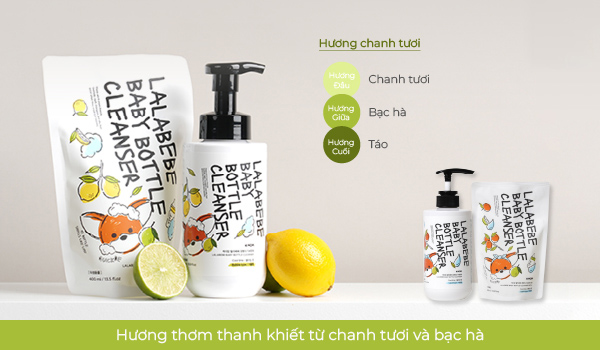 Nước rửa bình Lalabebe K-mom thuần chay chai tạo bọt 500ml 2