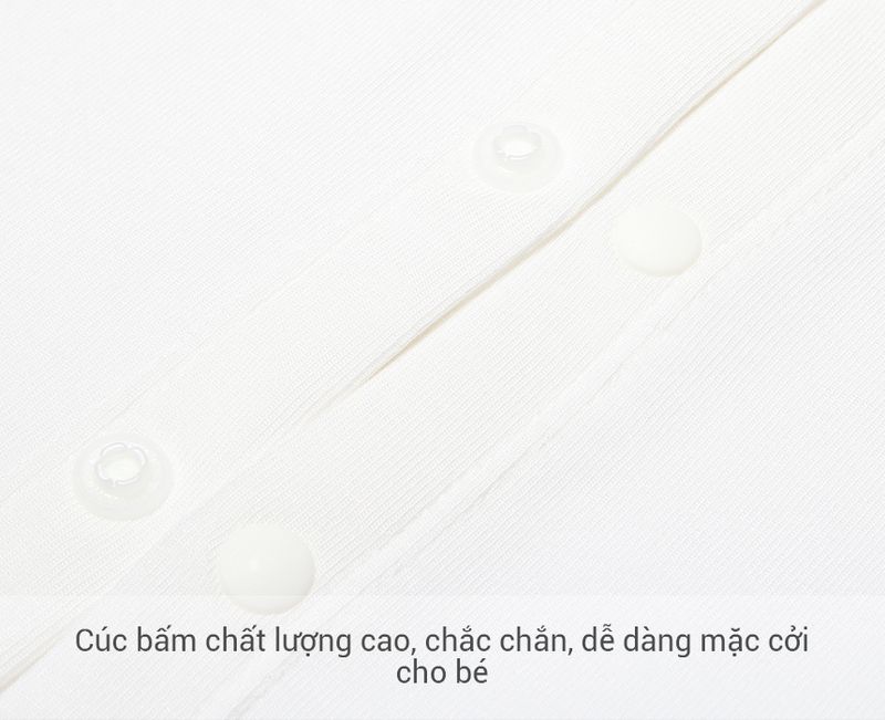 Bộ sơ sinh cài giữa dài tay Bibo's Petit LV260 trắng