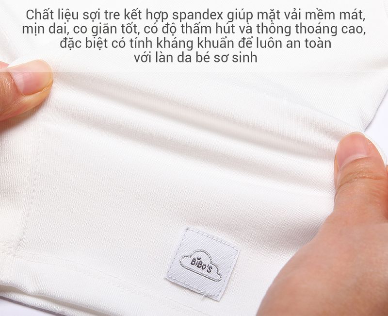 Bộ sơ sinh cài giữa dài tay Bibo's Petit LV260 trắng