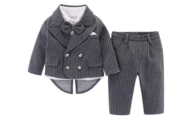 Set vest công tử đuôi tôm màu ghi