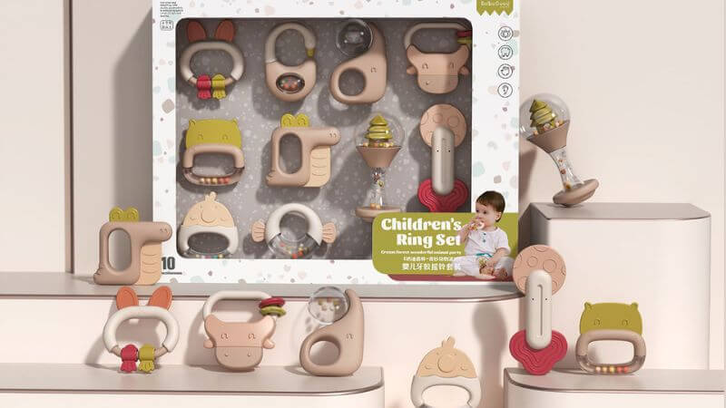 Hộp xúc xắc bánh donut cho bé cắn răng