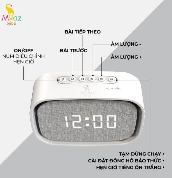 Các chức năng dễ sử dụng của máy tạo tiếng ồn trắng Moaz bé bé MB-057