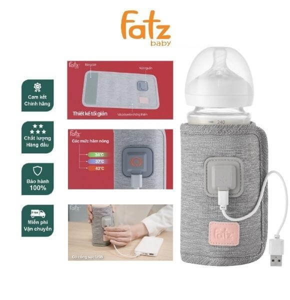 Túi giữ nhiệt bình sữa Fatzbaby có cổng USB