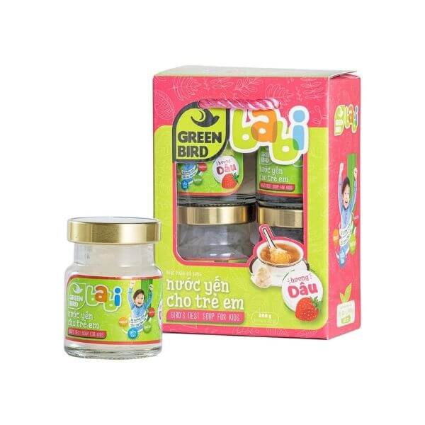 Nước yến sào Green Babi hương dâu lốc 4 hũ