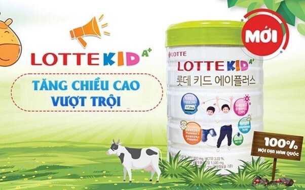 Sữa Lotte Kid A+ 800g dành cho bé 1-10 tuổi