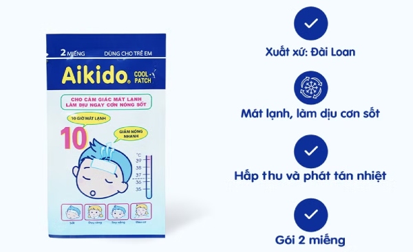 Miếng dán cho cảm giác mát lạnh, làm dịu cơn sốt tức thì