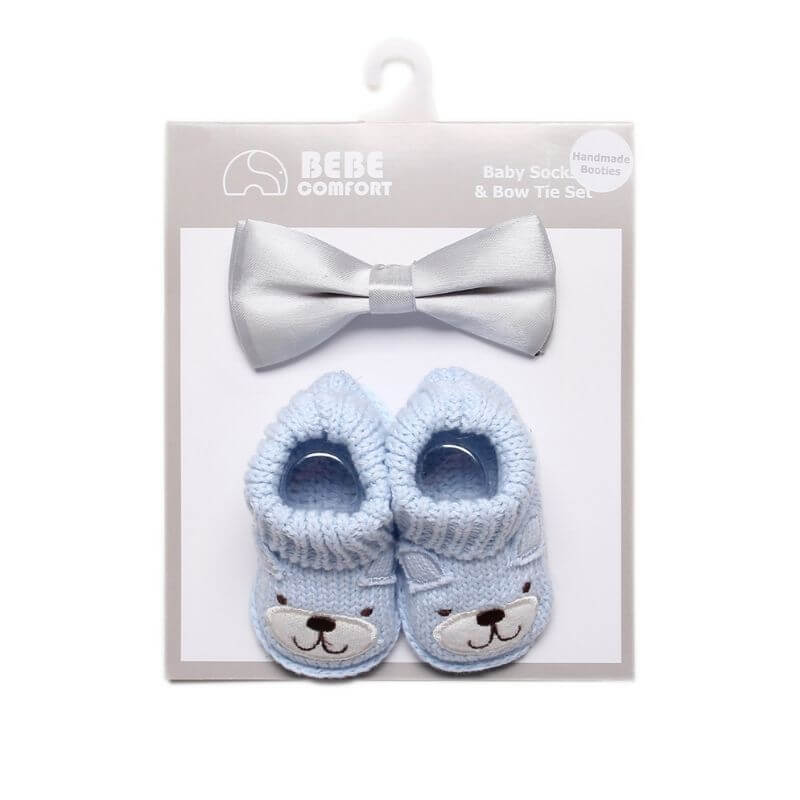 Set tất len cổ nơ bé trai BEBE