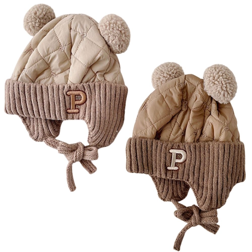 Mũ len bịt tai buộc dây hình gấu PDL15