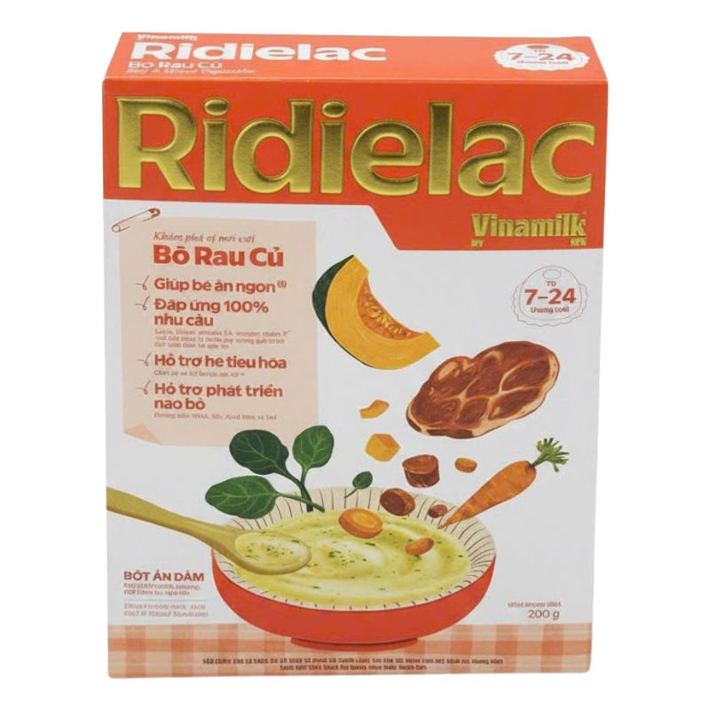 Bột ăn dặm Ridielac Gold bò rau củ 200g