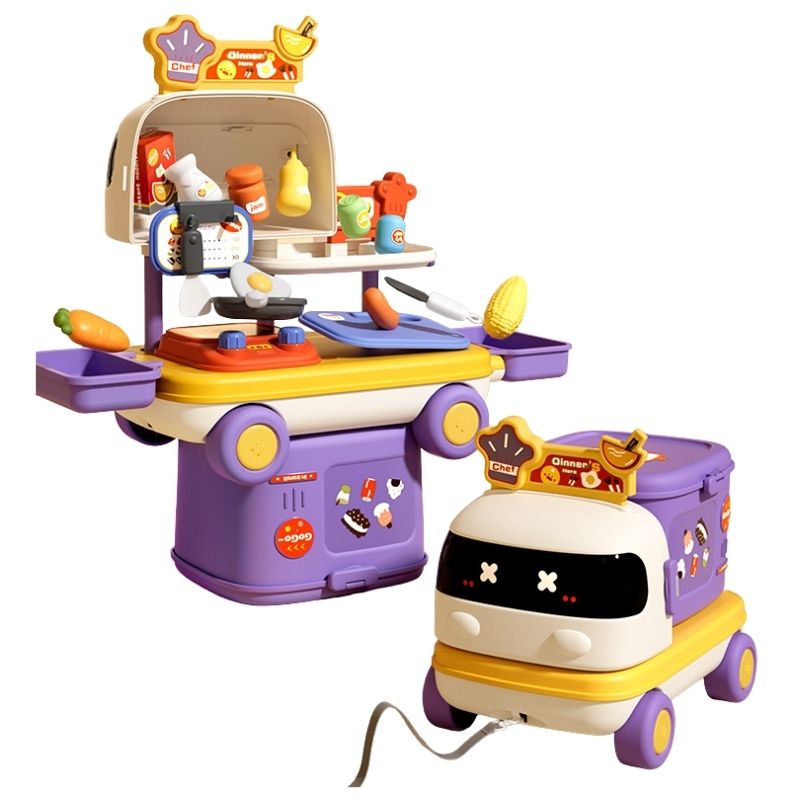 Bộ đồ chơi nấu ăn kết hợp xe kéo 2in1
