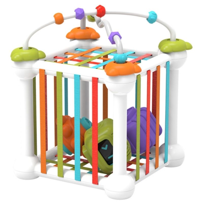 Đồ chơi montessori hộp thả khối đan dây