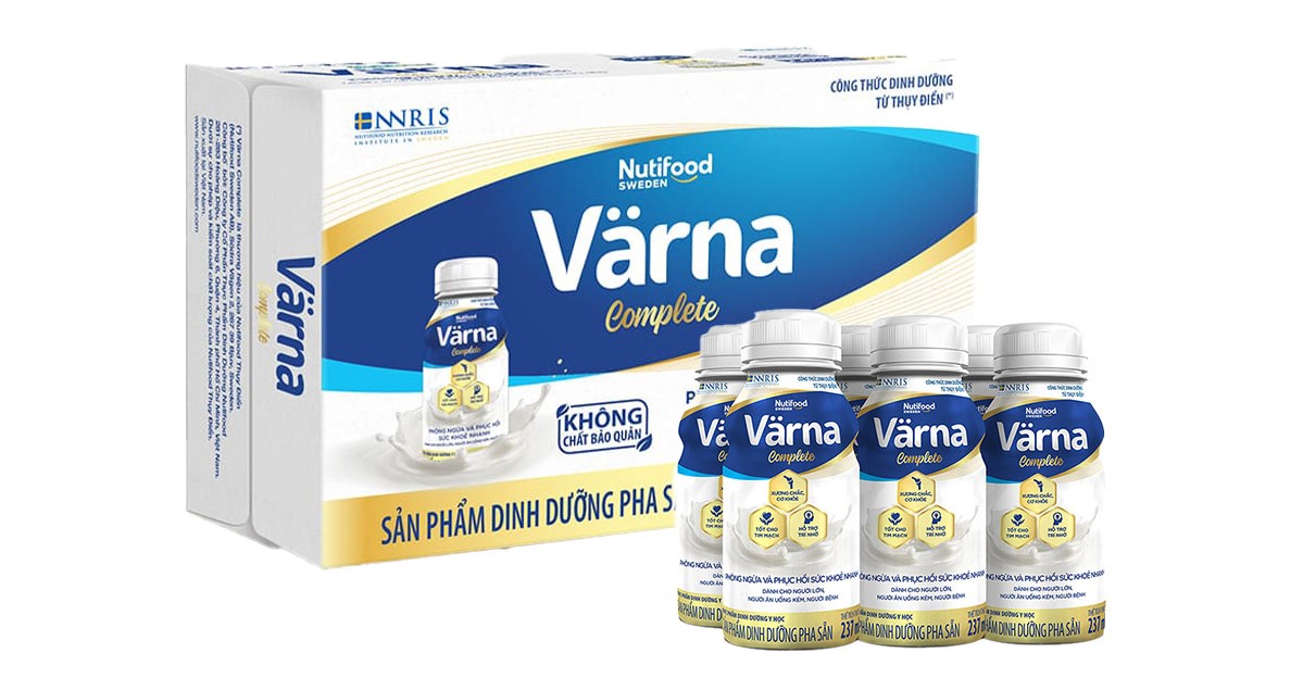 Thùng 24 chai sữa bột pha sẵn Varna Complete 237ml