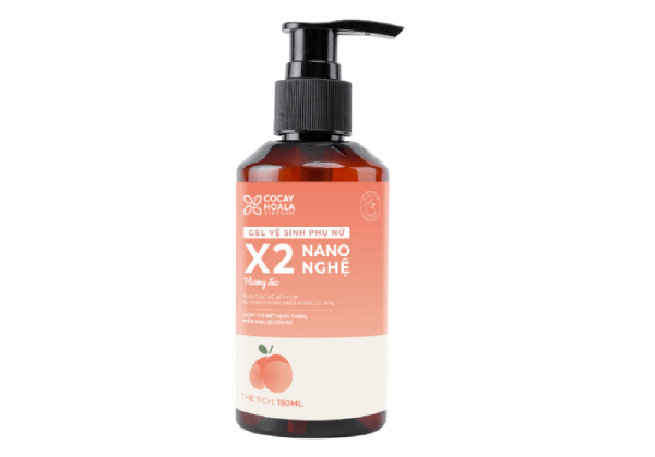  Dung dịch vệ sinh phụ nữ Cocayhoala X2 Nano Nghệ hương đào thơm mát 