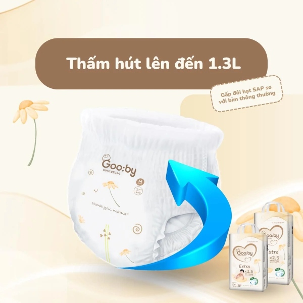 ​  Bỉm Gooby sở hữu khả năng thấm hút vượt trội