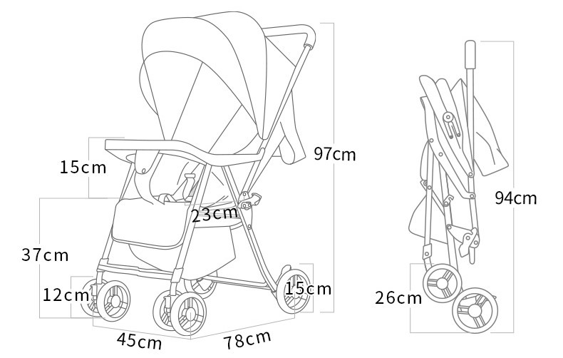 Xe đẩy gấp gọn Seebaby QQ3