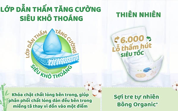  Khả năng thấm hút của bỉm Molfix rất vượt trội