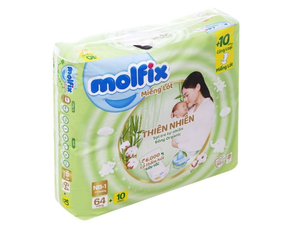  Miếng lót Molfix NB1 cho trẻ sơ sinh dưới 1 tháng