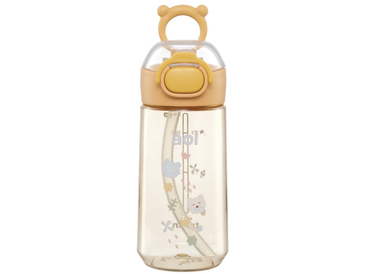 Bình nước cho bé Aoi Buddy màu vàng 480ml