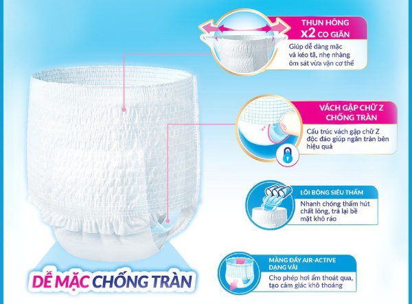 Tã bỉm Caryn với thiết kệ tiện lợi, dễ sử dụng