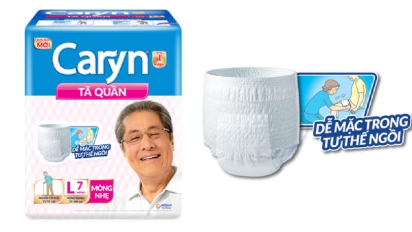  Tã người lớn caryn với thiết kế chun hông tiện lợi