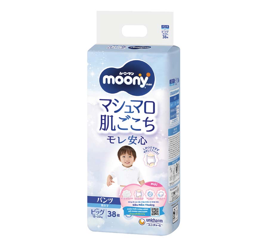 Bỉm moony bé trai xl38