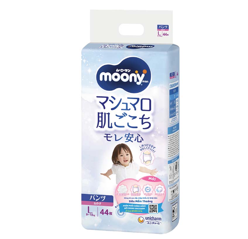 bỉm moony cho bé gái L44