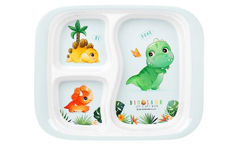 Khay ăn dặm 3 ngăn hình khủng long