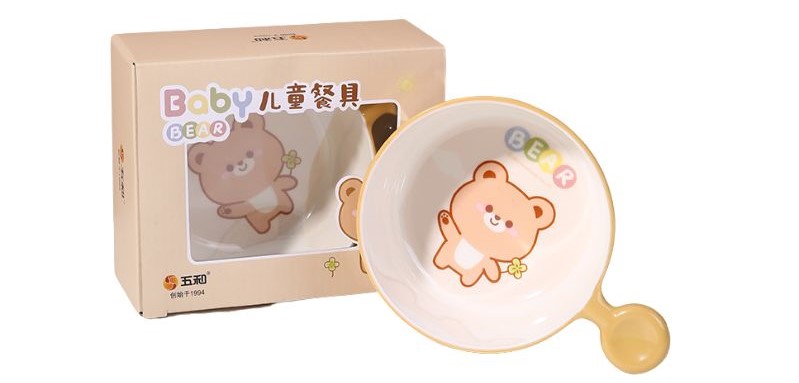 Bát ăn dặm cho bé hình gấu nâu 400ml