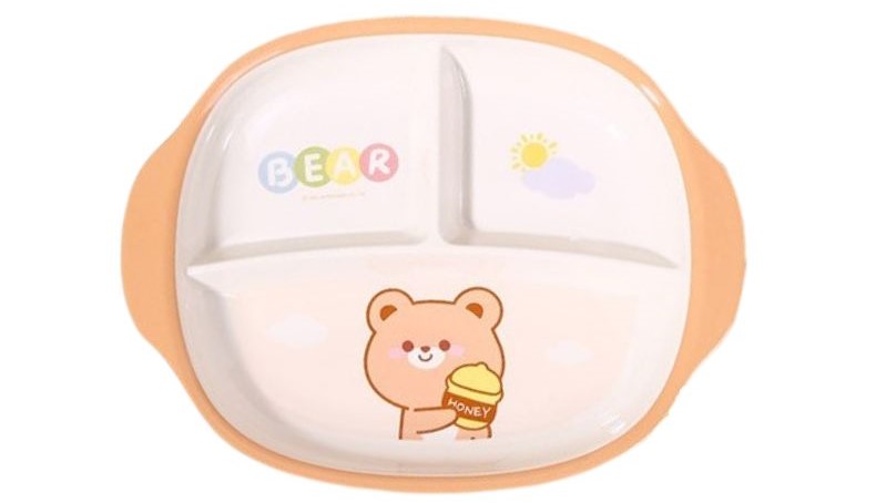 Khay ăn dặm 3 ngăn hình gấu nâu nhỏ dễ thương