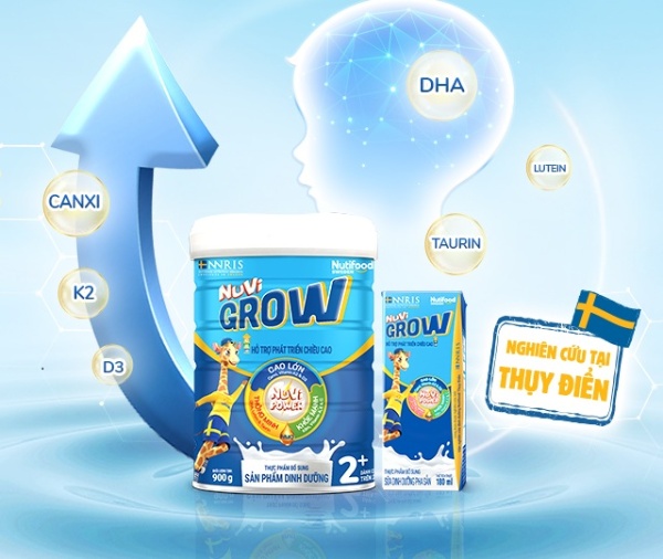 Sữa Nuvita Grow hỗ trợ phát triển chiều cao cho bé
