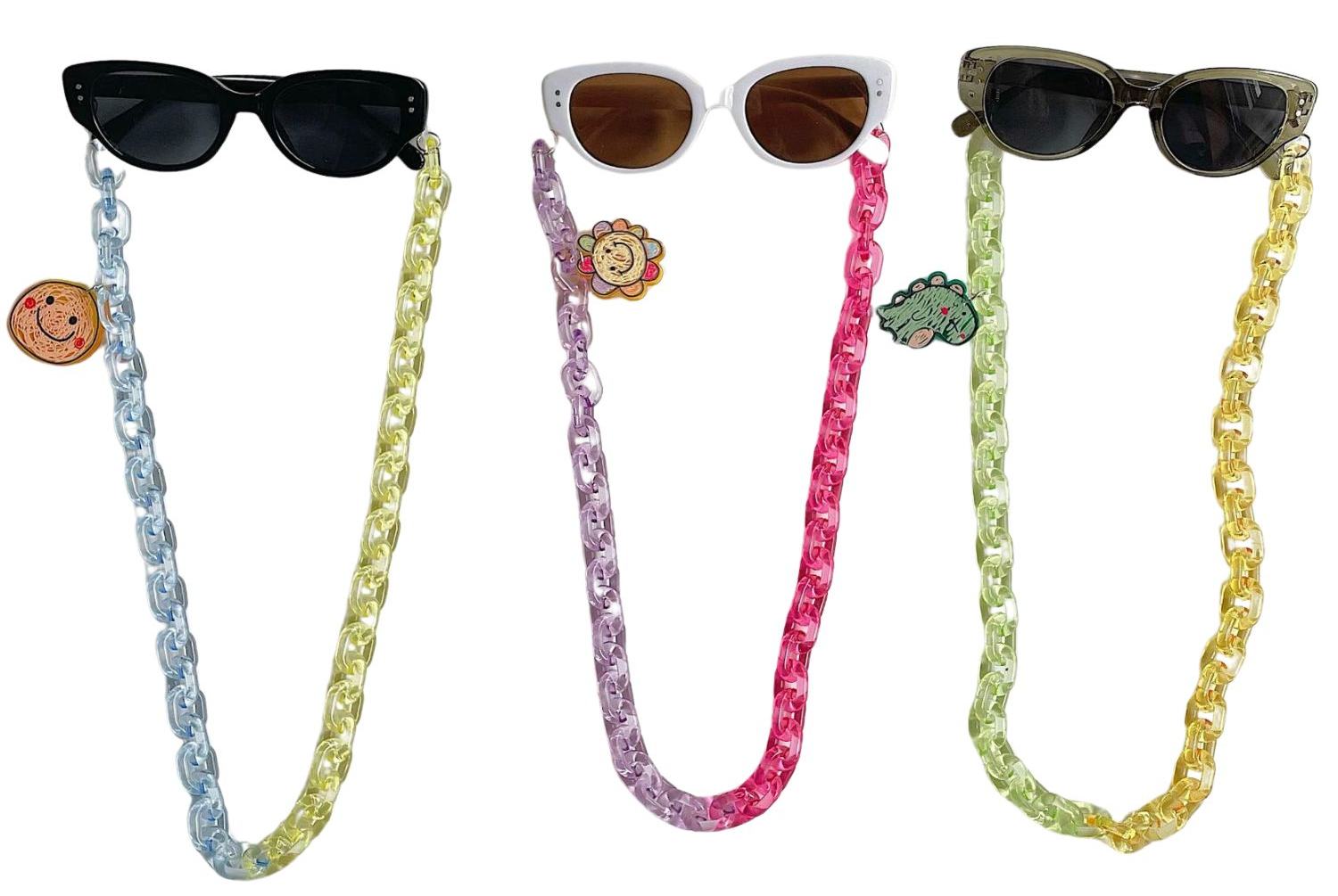 Kính mát thời trang kèm dây ngọc