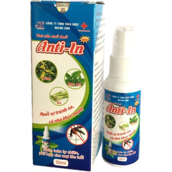 Anti-In - Xịt chống muỗi cho bé tinh chất sả bạc hà dịu nhẹ, hiệu quả cao