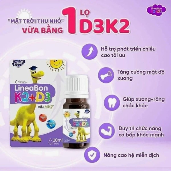 Cách sử dụng Lineabone D3K2 cho bé
