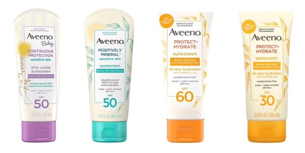 Các dòng kem chống nắng trẻ em Aveeno Baby