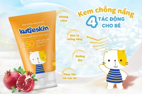 Kem chống nắng 4 tác động Kutieskin cho bé